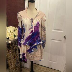 Ra Mona La Rue by Arianne 100% silk mini dress, S